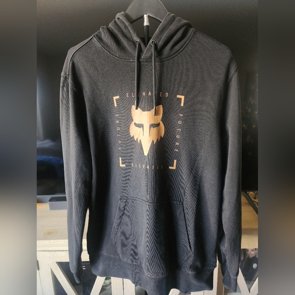 Fox Racing Black Gold Logo Hoodie Motocross Sweatshirt